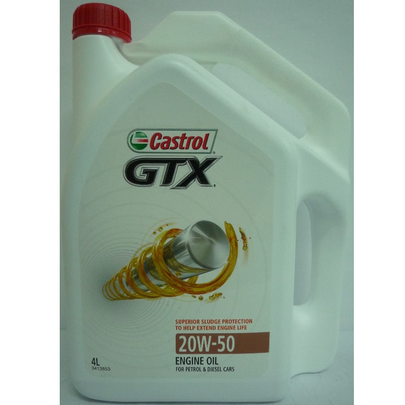 Castrol Engine Oil GTX 20W-50, API SL/CF. 4 Liters 